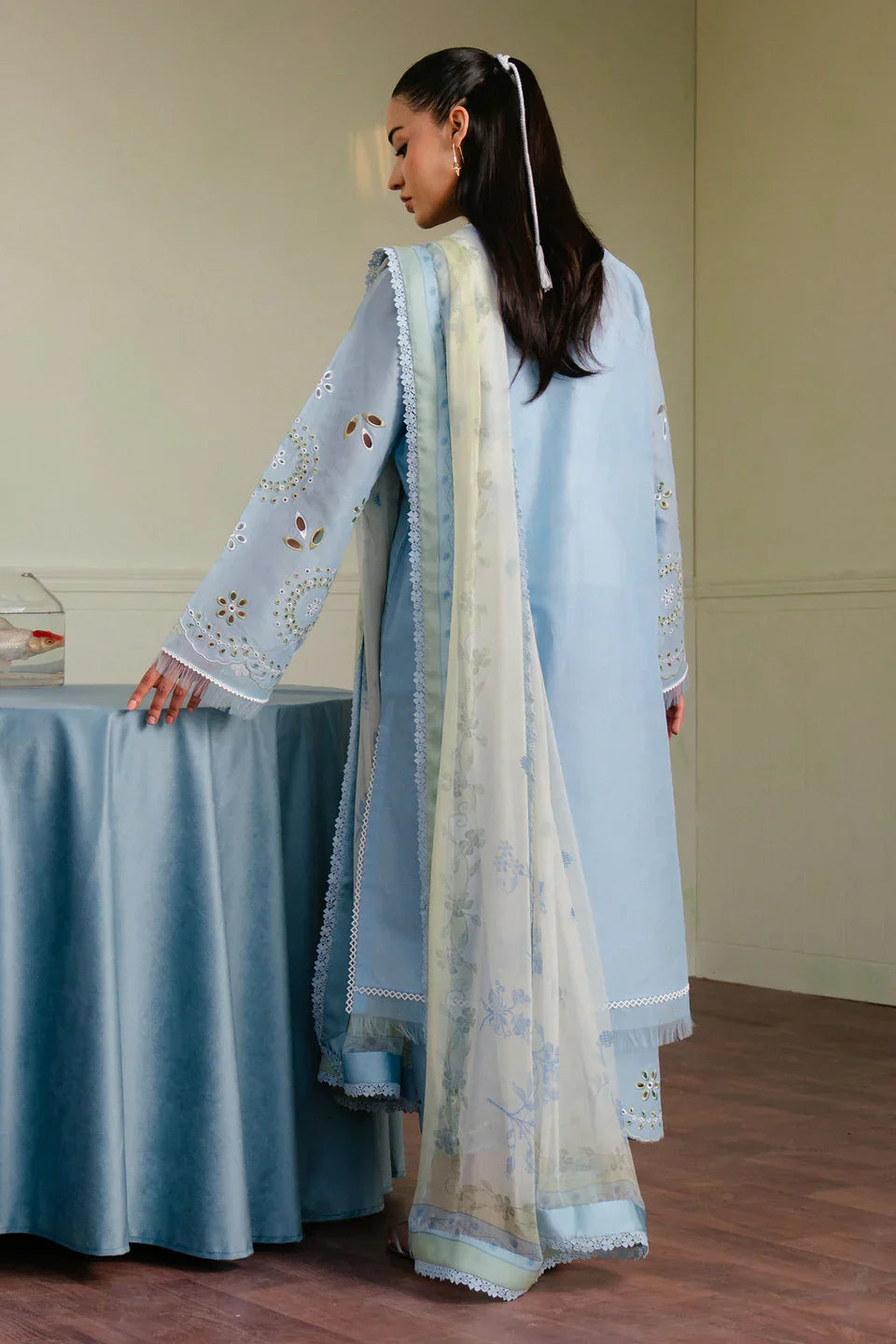 Zara Shahjahan | Coco Lawn 25 | SILAS-5A S Dusty Blue Lawn