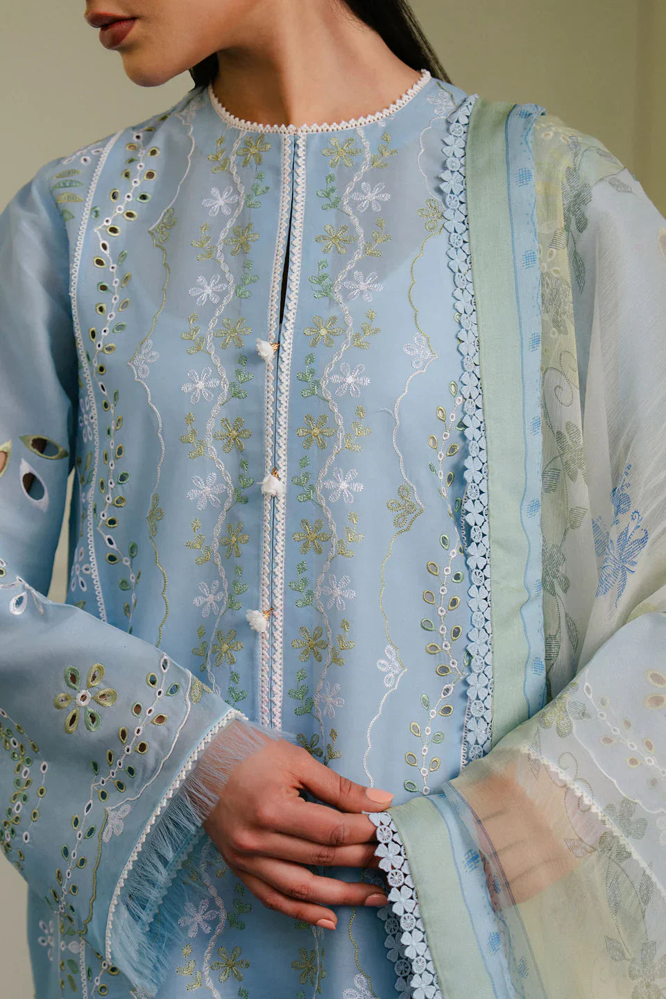 Zara Shahjahan | Coco Lawn 25 | SILAS-5A M Dusty Blue Lawn