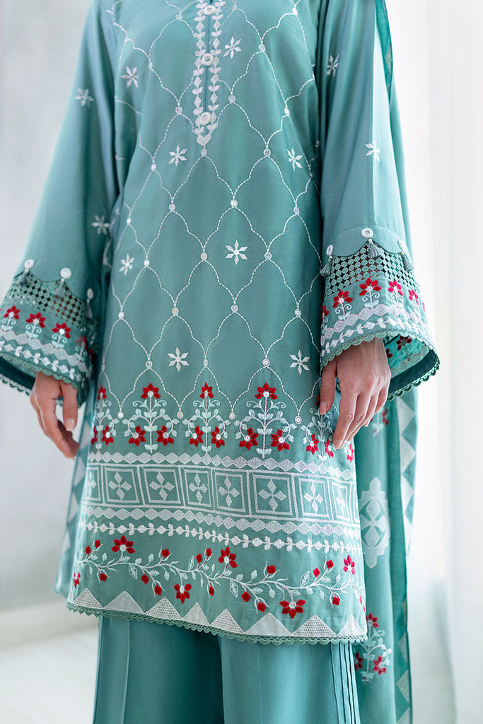 Cross Stitch | Cotton Satin 25 | SAGE LOOM - Pakistani Designer Dress - by Cross Stitch - Type : Ladies Clothes - 100% Original at Saira Sultan