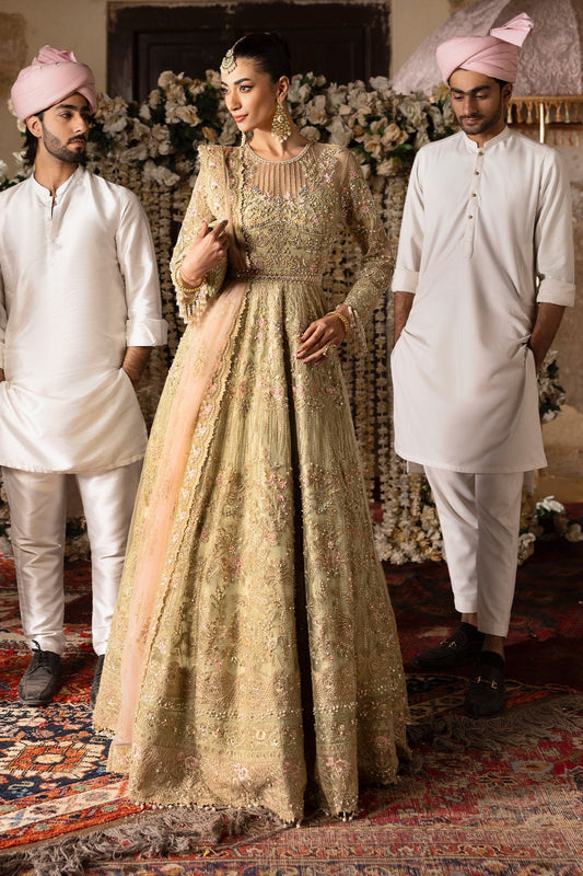 Imrozia Premium | Jashan Bridal Collection | SB-39 Rekhta XS Tea Green Net