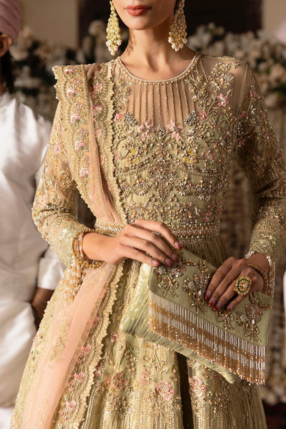 Imrozia Premium | Jashan Bridal Collection | SB-39 Rekhta M Tea Green Net