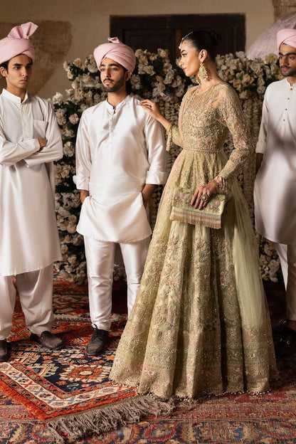 Imrozia Premium | Jashan Bridal Collection | SB-39 Rekhta Custom Size Tea Green Net