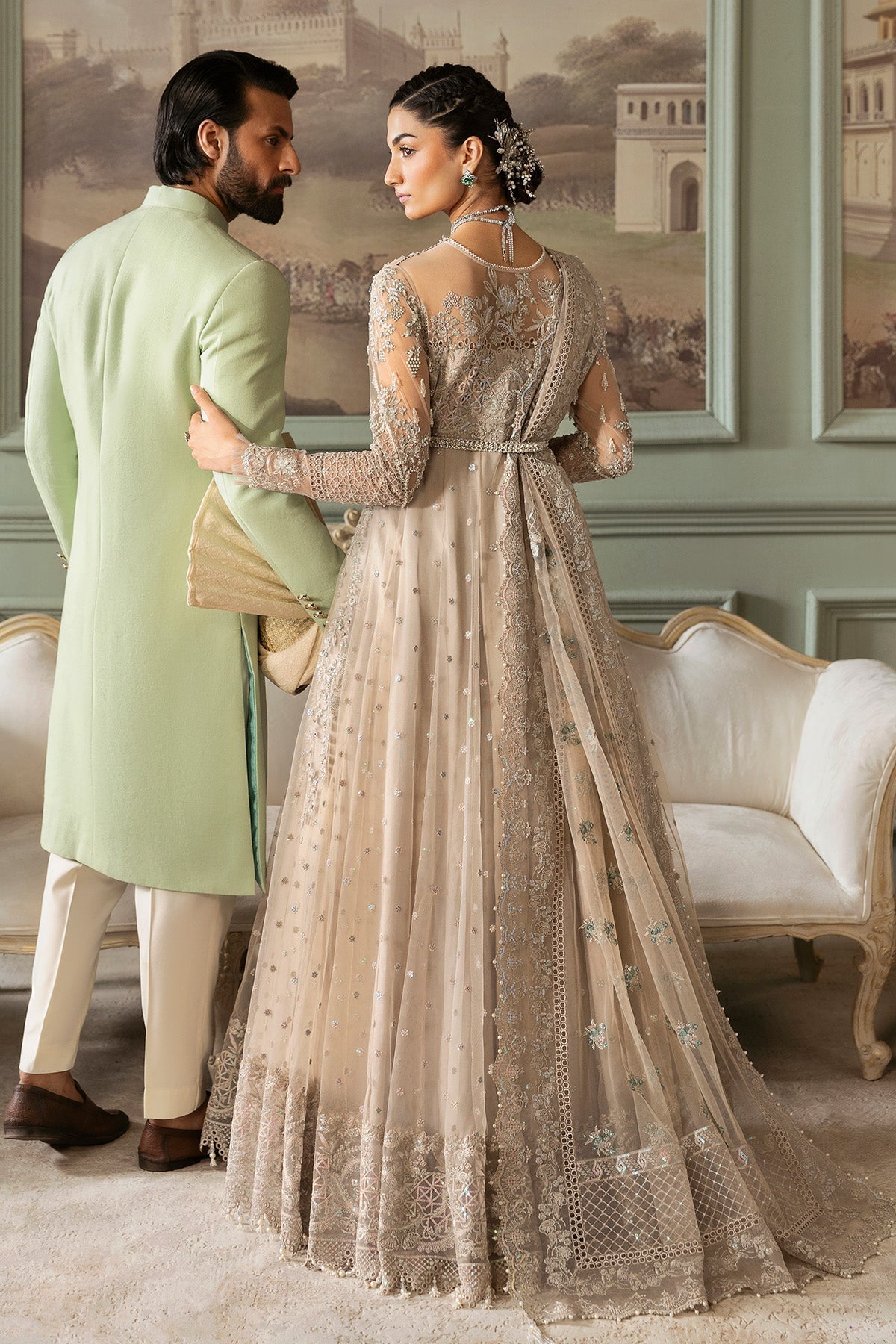 Imrozia Premium | Jashan Bridal Collection | SB-40 Tabaan S Off White Net