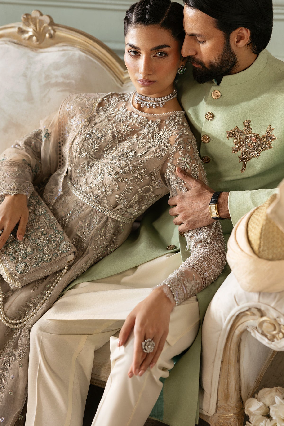 Imrozia Premium | Jashan Bridal Collection | SB-40 Tabaan L Off White Net