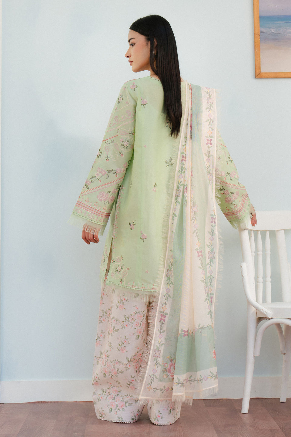 Zara Shahjahan | Coco Lawn 25 | SERENE-2A S Mint Lawn