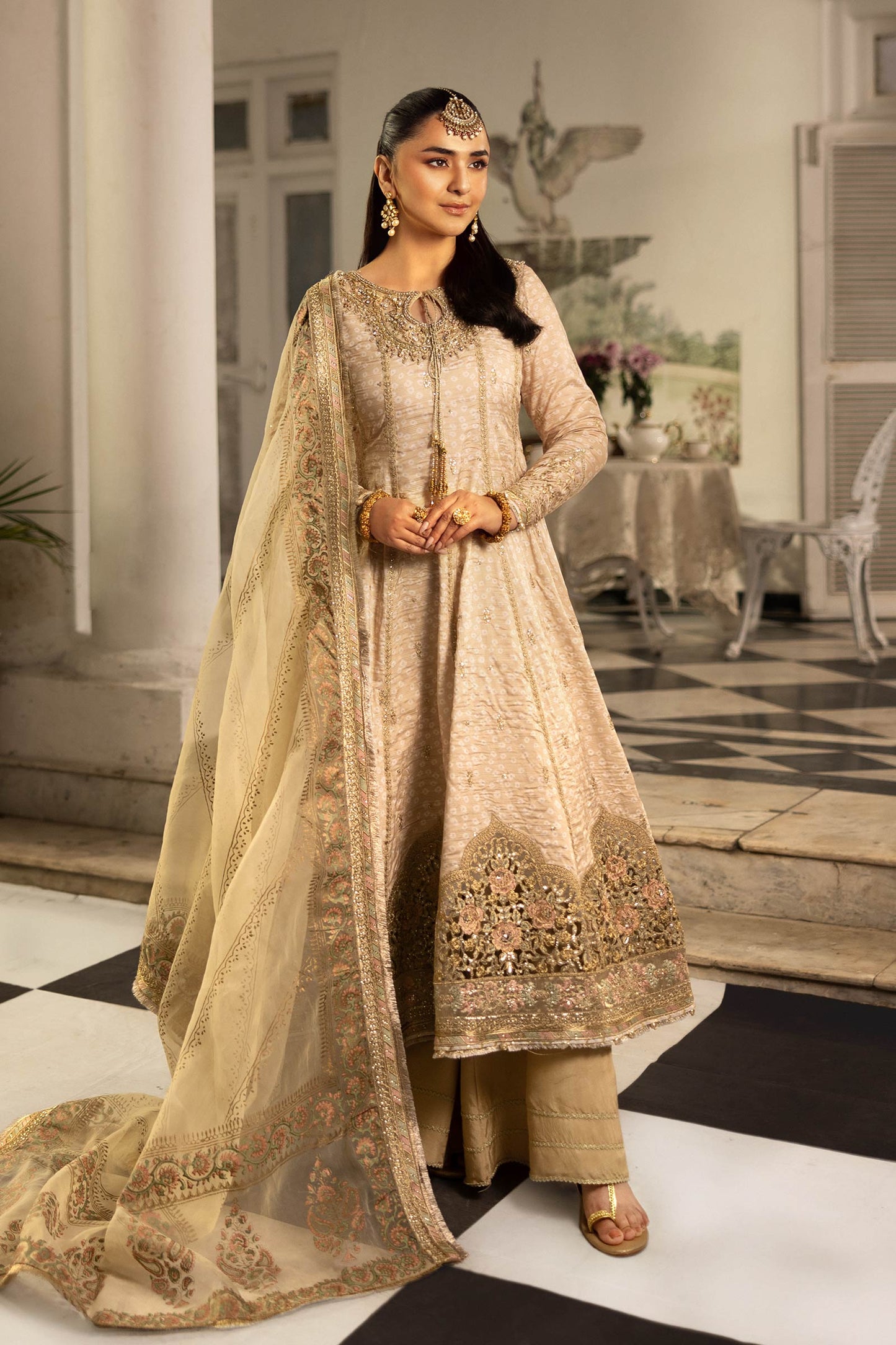 Maria B | Formal Wears | SF-EF25-32 XS Beige Raw Silk