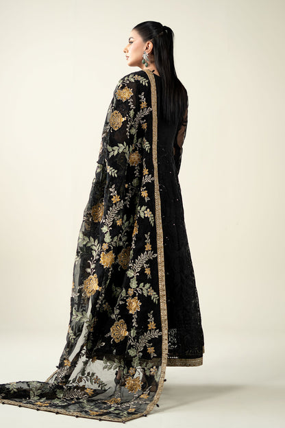 Maria B | Pre Fall Dresses | 3 Piece Embroidered Suit Black - Pakistani Designer Dress - by Maria B - Type : Ladies Clothes - 100% Original at Saira Sultan