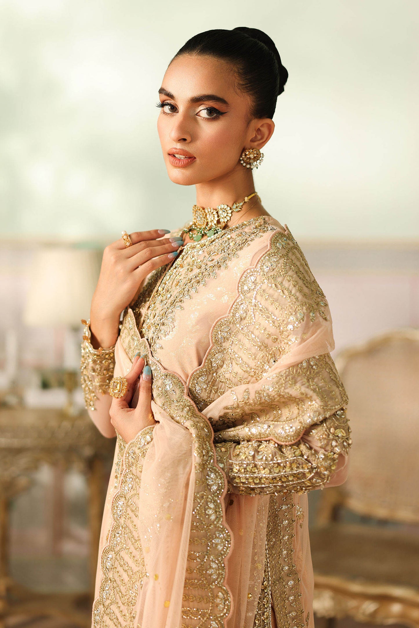 Maria B | Pre Fall Dresses | 3 Piece Embroidered Net Suit EE - Pakistani Designer Dress - by Maria B - Type : Ladies Clothes - 100% Original at Saira Sultan