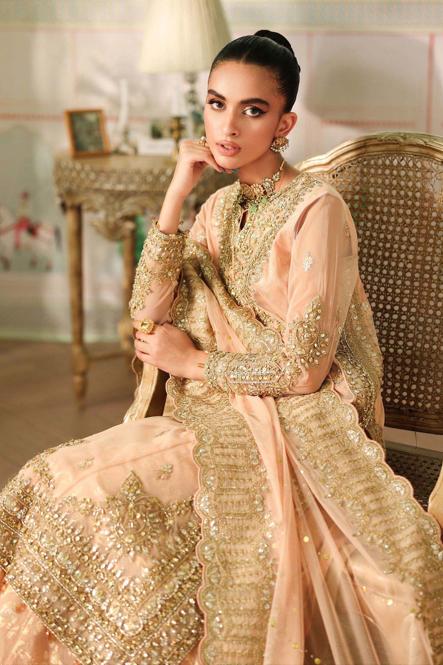 Maria B | Pre Fall Dresses | 3 Piece Embroidered Net Suit EE - Pakistani Designer Dress - by Maria B - Type : Ladies Clothes - 100% Original at Saira Sultan
