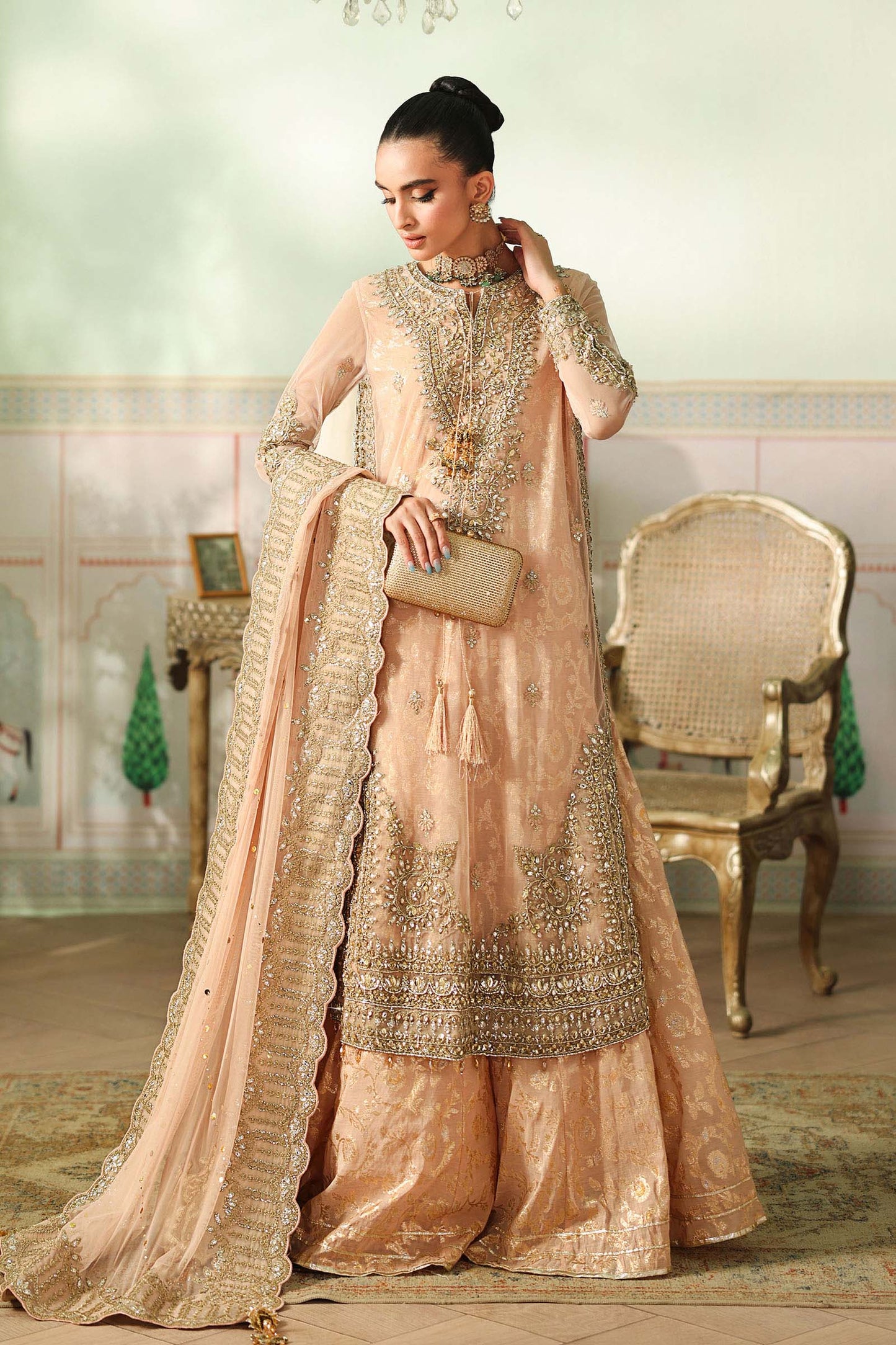 Maria B | Pre Fall Dresses | 3 Piece Embroidered Net Suit EE - Pakistani Designer Dress - by Maria B - Type : Ladies Clothes - 100% Original at Saira Sultan