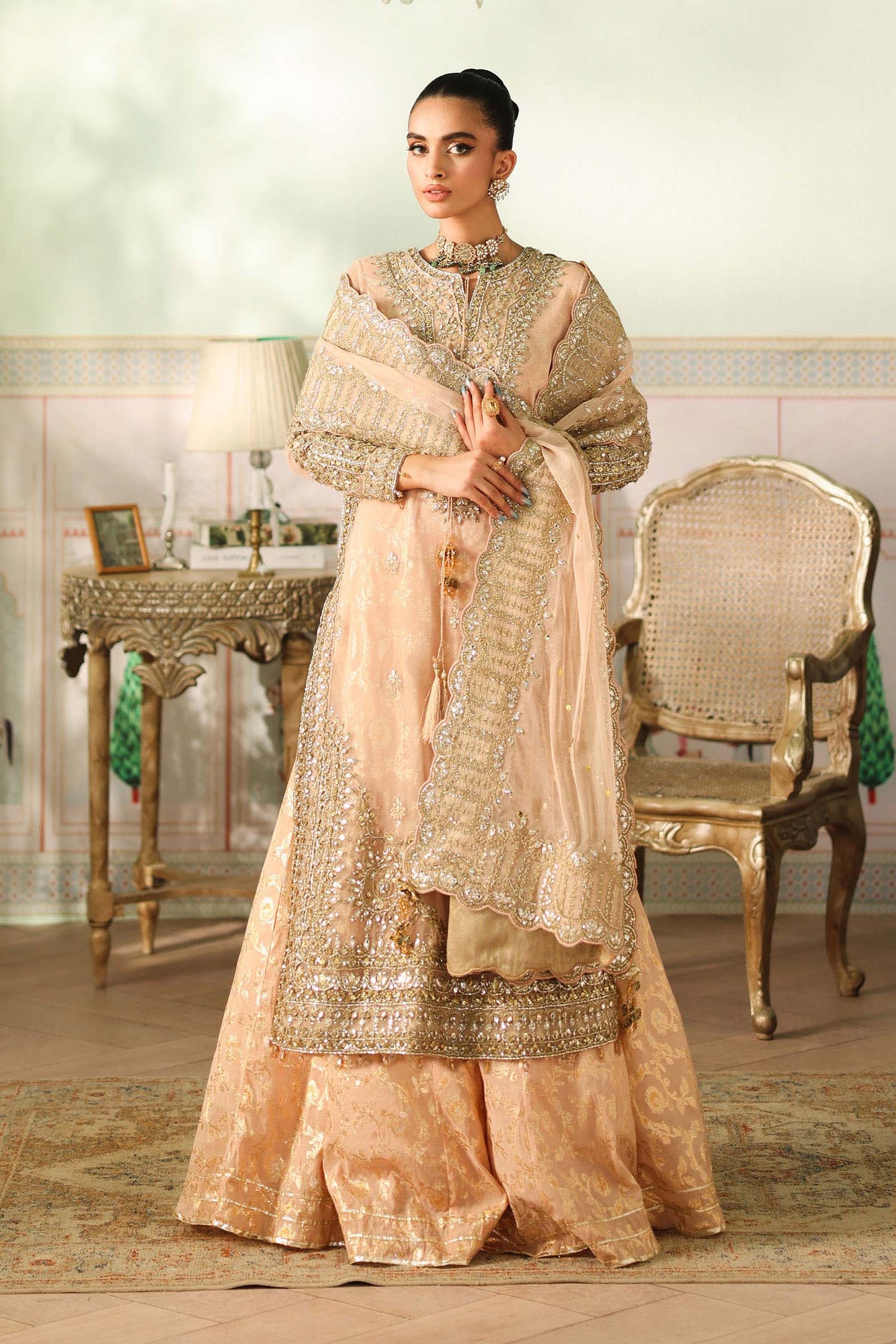 Maria B | Pre Fall Dresses | 3 Piece Embroidered Net Suit EE - Pakistani Designer Dress - by Maria B - Type : Ladies Clothes - 100% Original at Saira Sultan