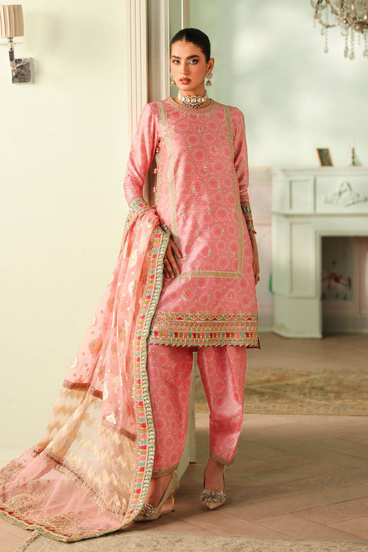 Maria B | Pre Fall Dresses | 3 Piece Embroidered Raw Silk Suit JJ - Pakistani Designer Dress - by Maria B - Type : Ladies Clothes - 100% Original at Saira Sultan