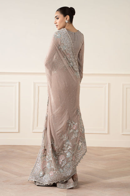 Maria B | Pre Fall Dresses | Embroidered Chiffon Saree FF - Pakistani Designer Dress - by Maria B - Type : Ladies Clothes - 100% Original at Saira Sultan