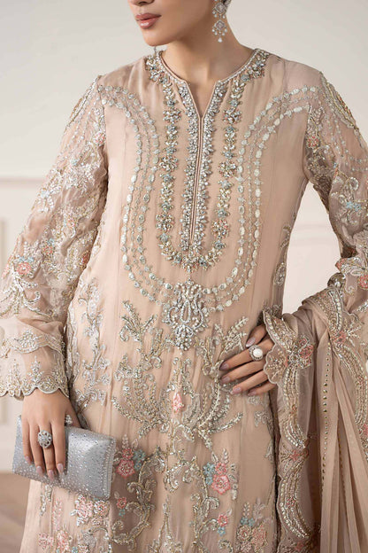 Maria B | Pre Fall Dresses | 3 Piece Embroidered Chiffon Suit Skin - Pakistani Designer Dress - by Maria B - Type : Ladies Clothes - 100% Original at Saira Sultan