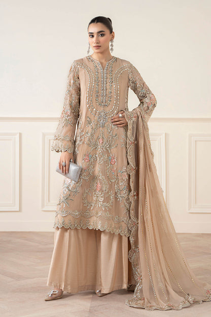 Maria B | Pre Fall Dresses | 3 Piece Embroidered Chiffon Suit Skin - Pakistani Designer Dress - by Maria B - Type : Ladies Clothes - 100% Original at Saira Sultan