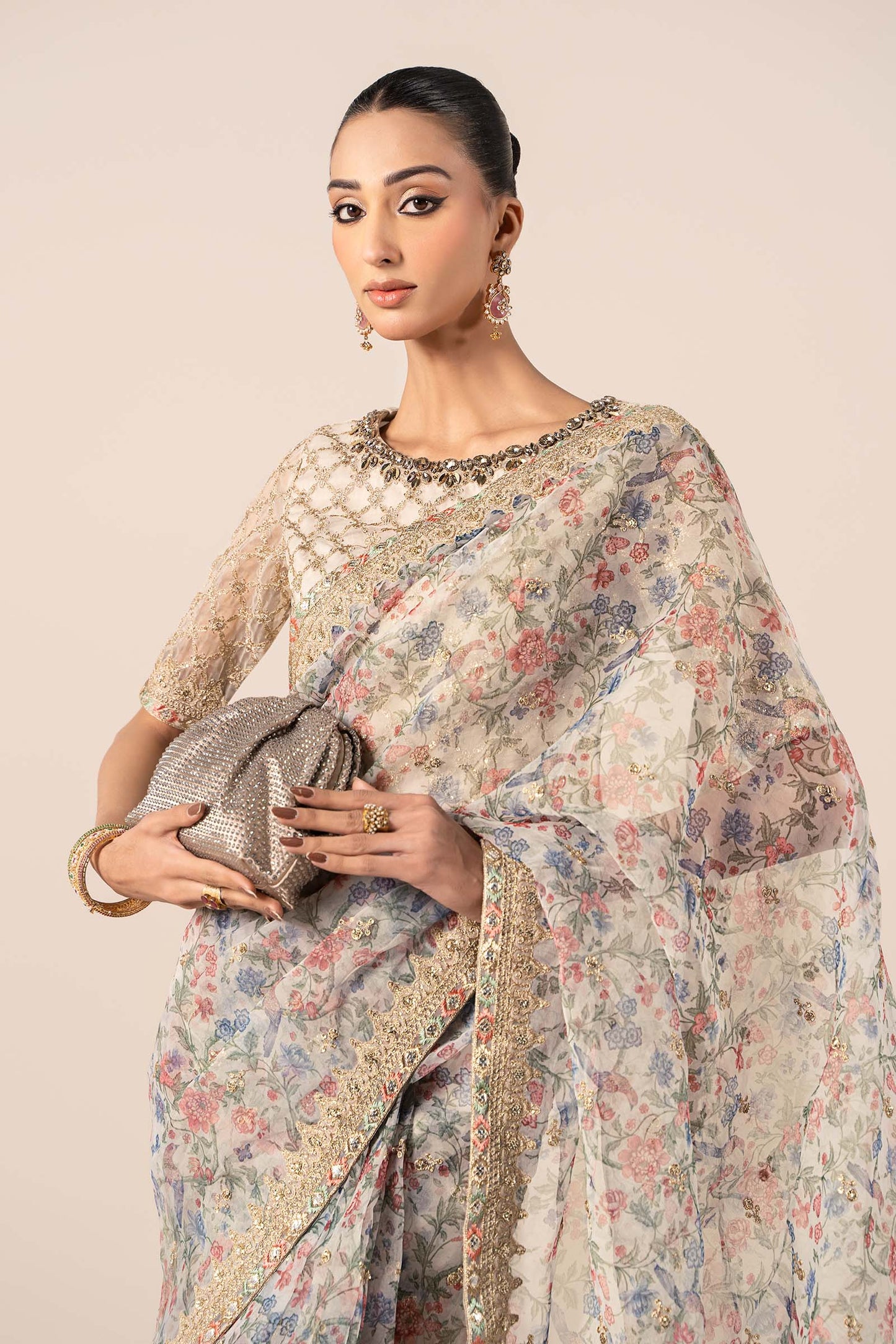 Maria B | Formal Wears | SF-EF25-08 L Beige Organza
