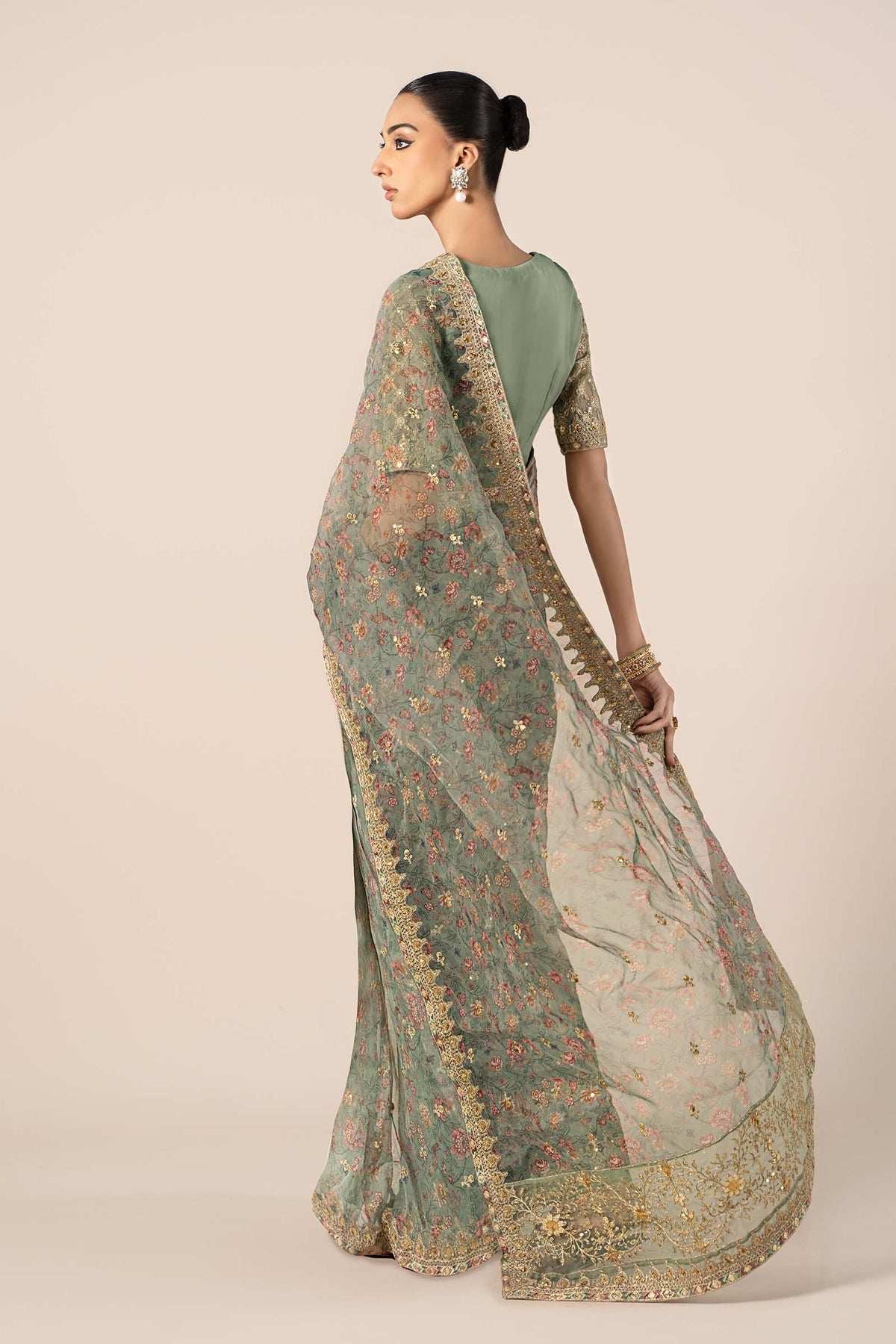 Maria B | Formal Wears | SF-EF25-08 S Green Organza