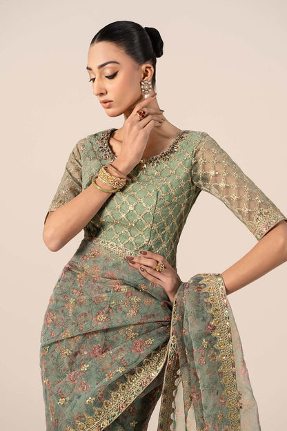 Maria B | Formal Wears | SF-EF25-08 L Green Organza