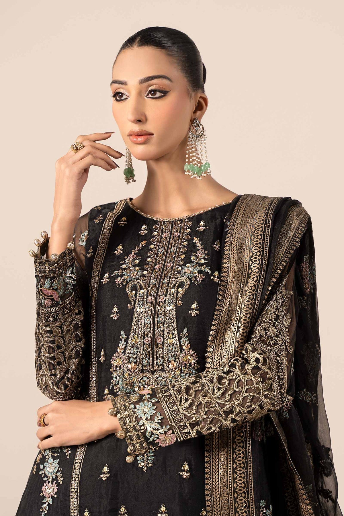 Maria B | Formal Wears | SF-EF25-24 L Black Organza