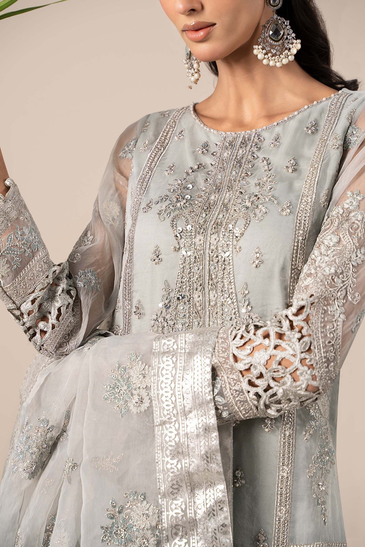 Maria B | Formal Wears | SF-EF25-24 M Light Blue Organza