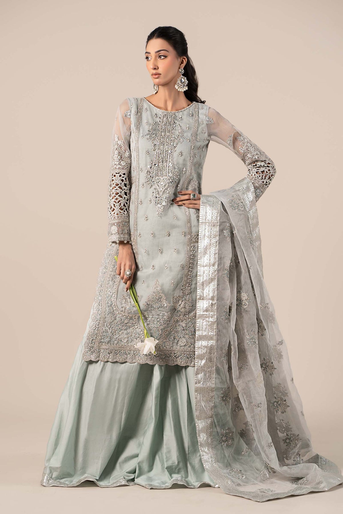 Maria B | Formal Wears | SF-EF25-24 XS Light Blue Organza