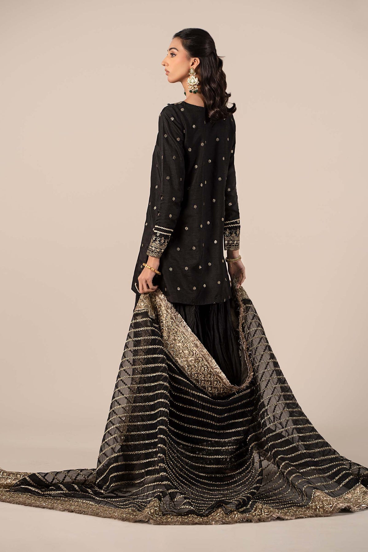 Maria B | Formal Wears | SF-EF25-25 S Black Raw Silk