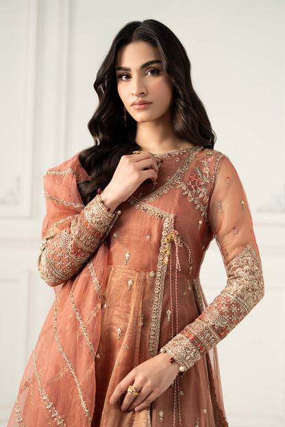 Maria B | Formal Wears | SF-EF25-30 M Peach Zari Net
