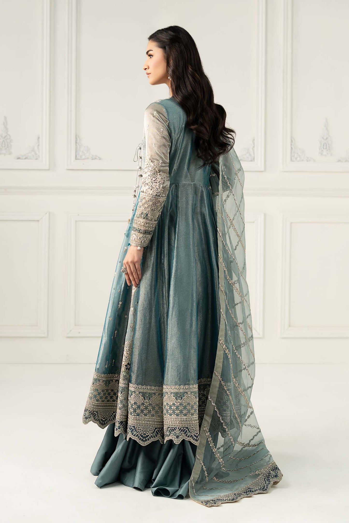 Maria B | Formal Wears | SF-EF25-30 S Ice Blue Zari Net