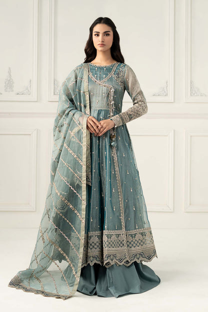 Maria B | Formal Wears | SF-EF25-30 XS Ice Blue Zari Net