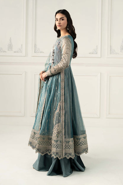 Maria B | Formal Wears | SF-EF25-30 XL Ice Blue Zari Net
