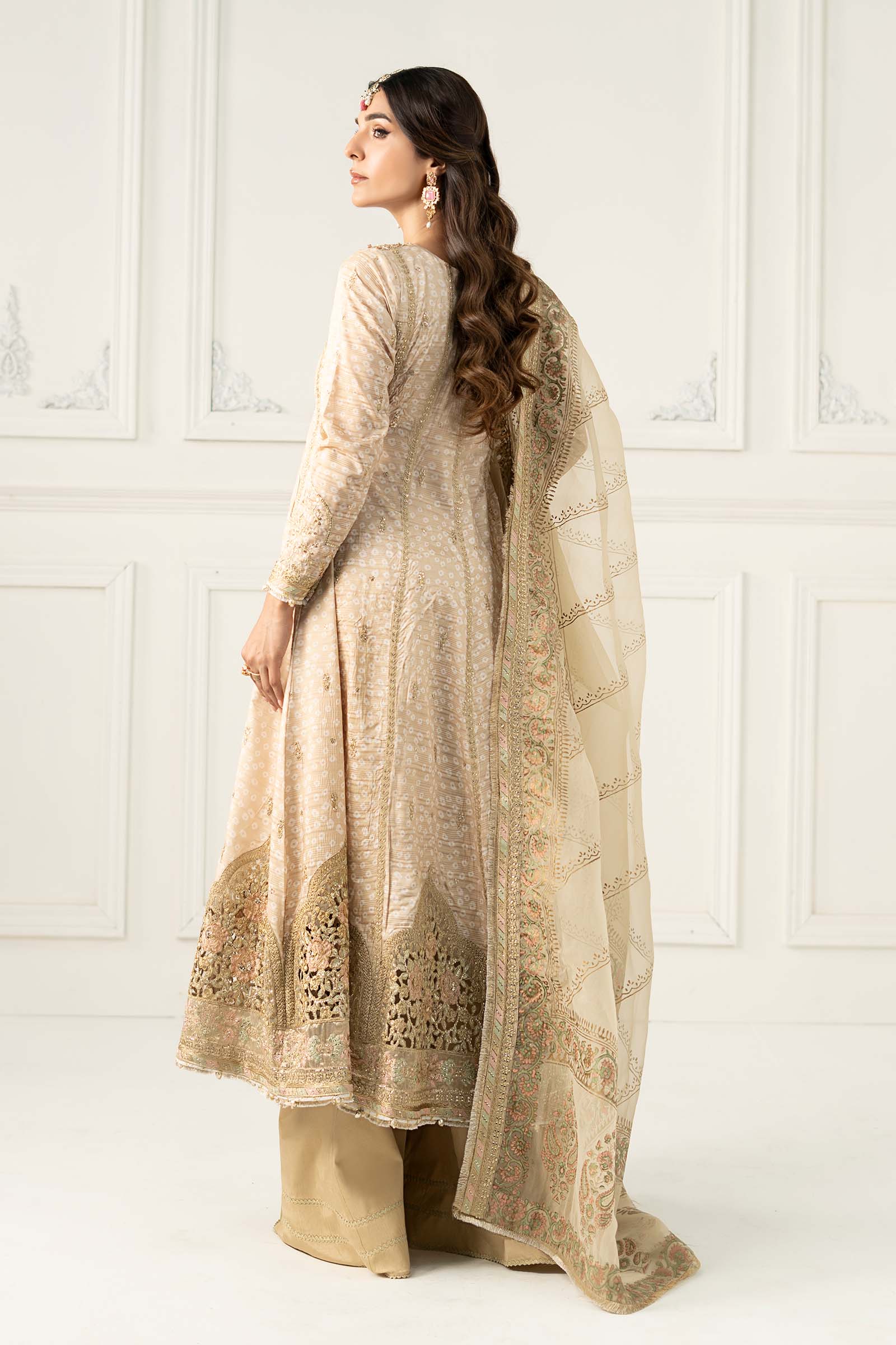 Maria B | Formal Wears | SF-EF25-32 S Beige Raw Silk