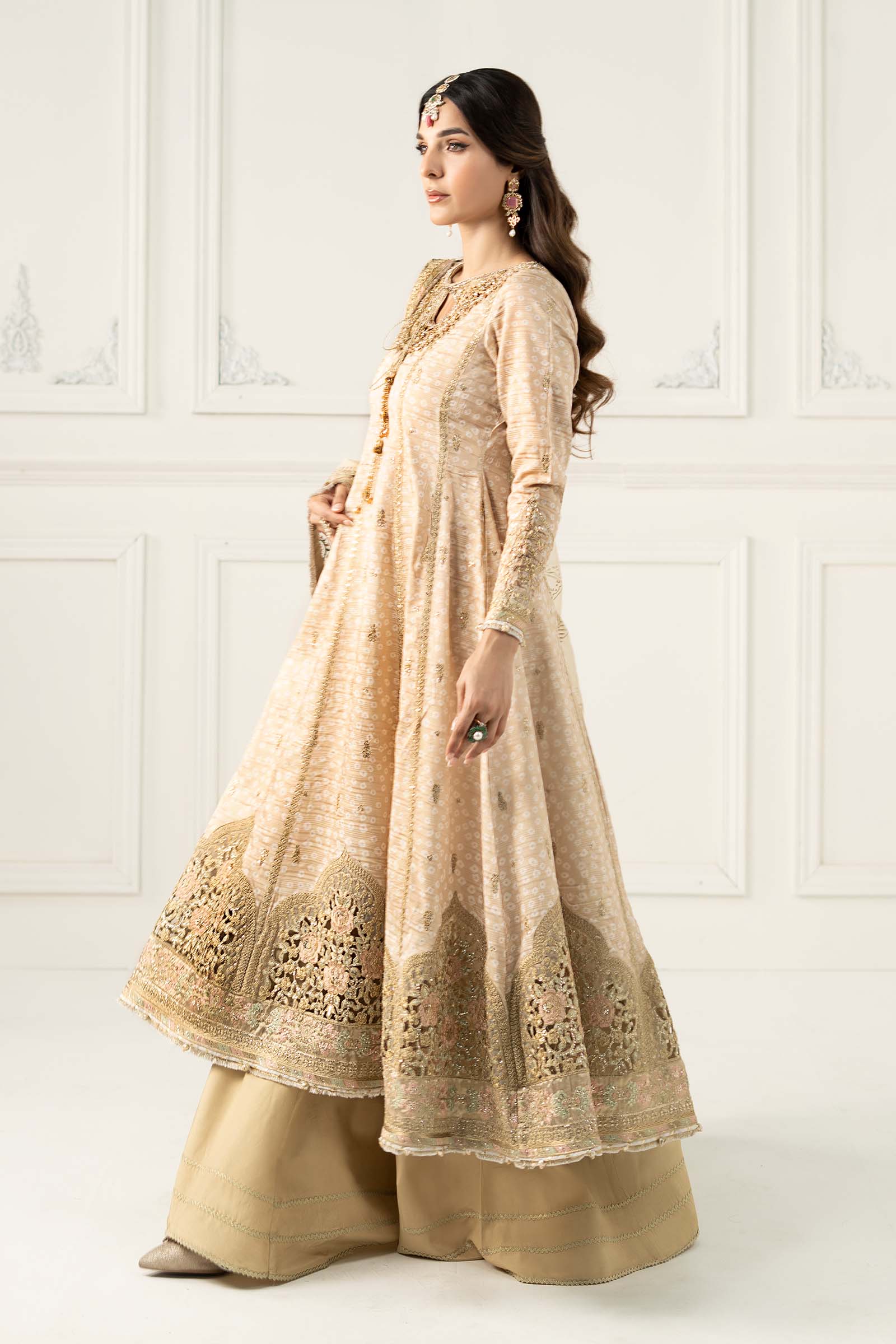 Maria B | Formal Wears | SF-EF25-32 XL Beige Raw Silk