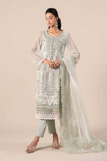 Maria B | Formal Wears | SF-EF25-34 S Ice Blue Chiffon