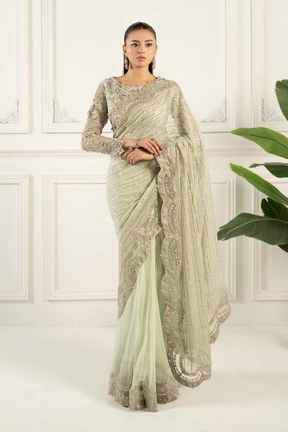 Maria B | Formal Wears | SF-EF25-38 XS Pistachio Green Chiffon