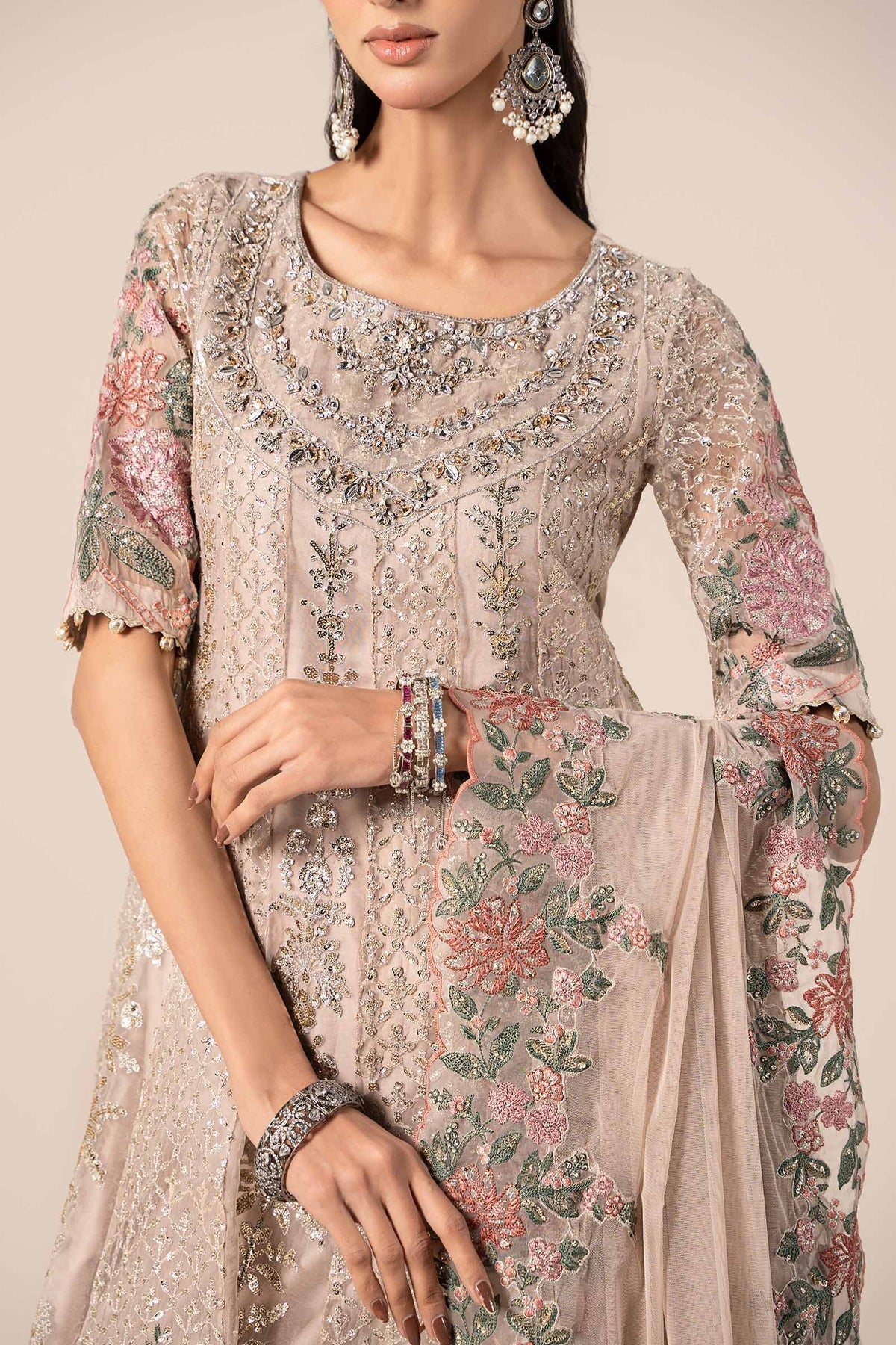 Maria B | Formal Wears | SF-EF25-42 M Gray Organza