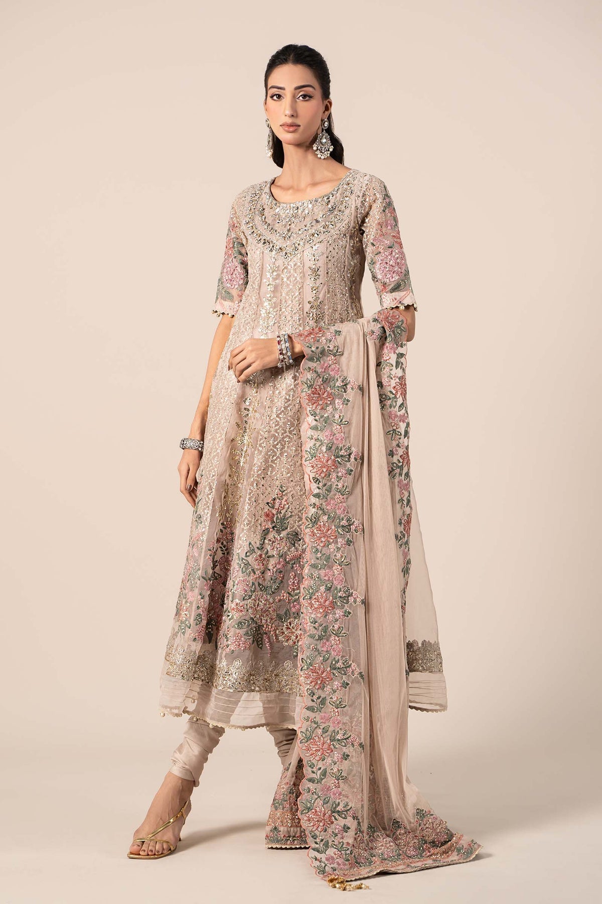 Maria B | Formal Wears | SF-EF25-42 XS Gray Organza