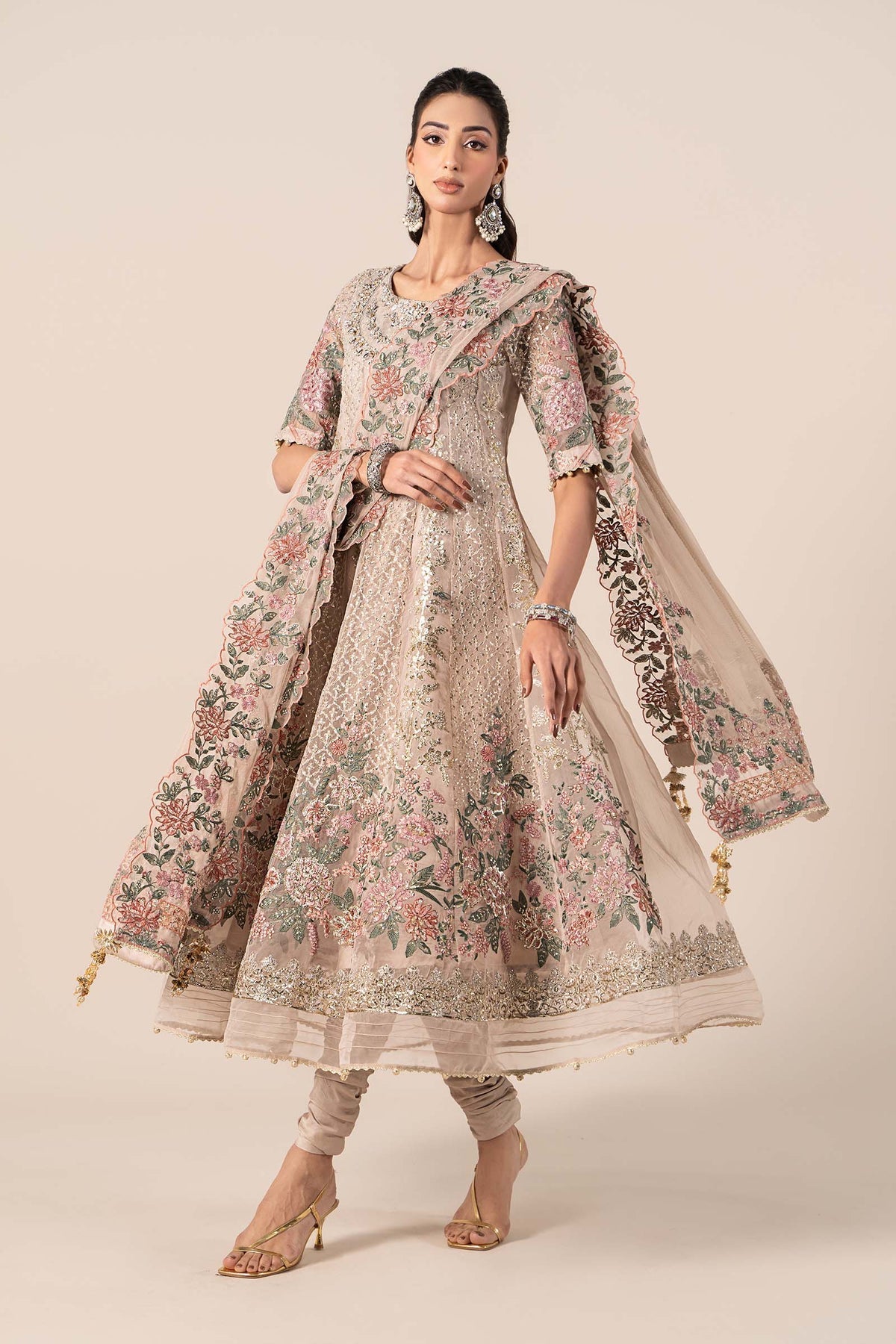 Maria B | Formal Wears | SF-EF25-42 XL Gray Organza
