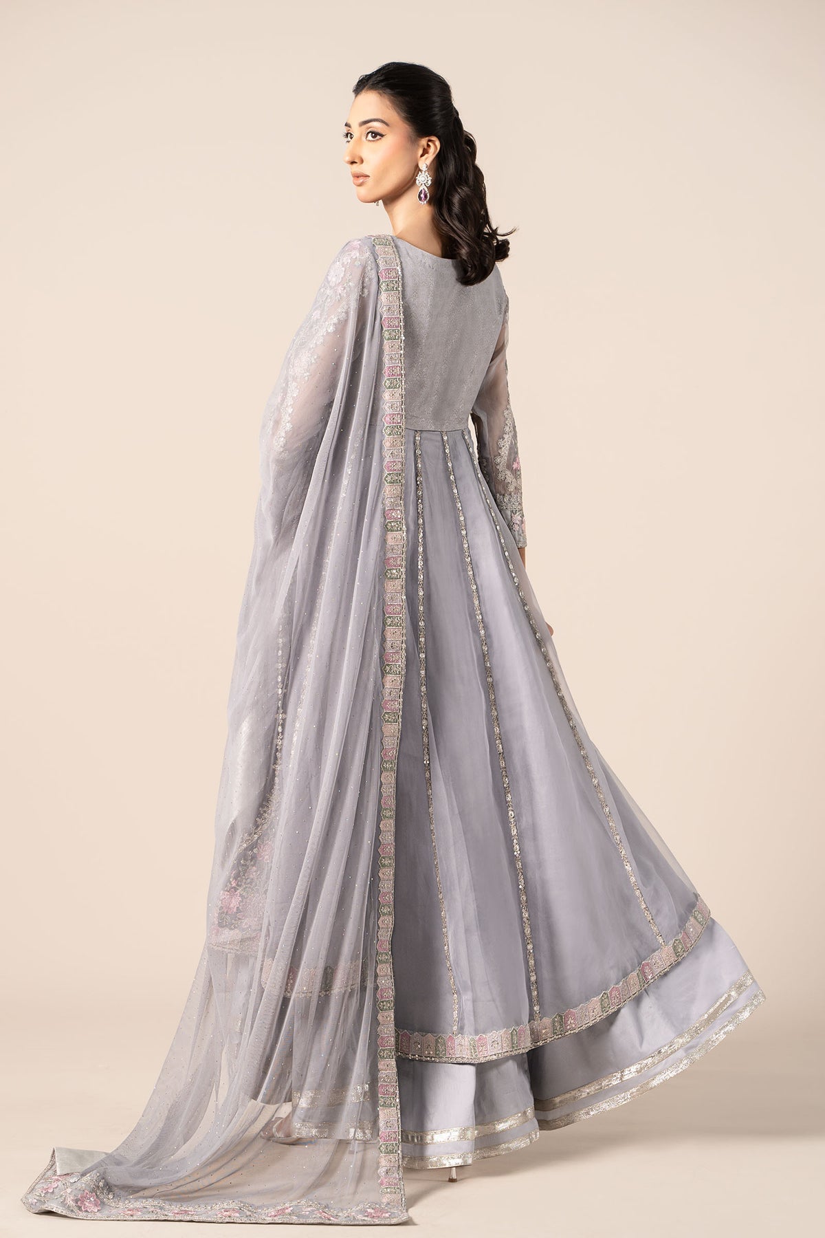 Maria B | Formal Wears | SF-EF25-43 M Ice Blue Organza