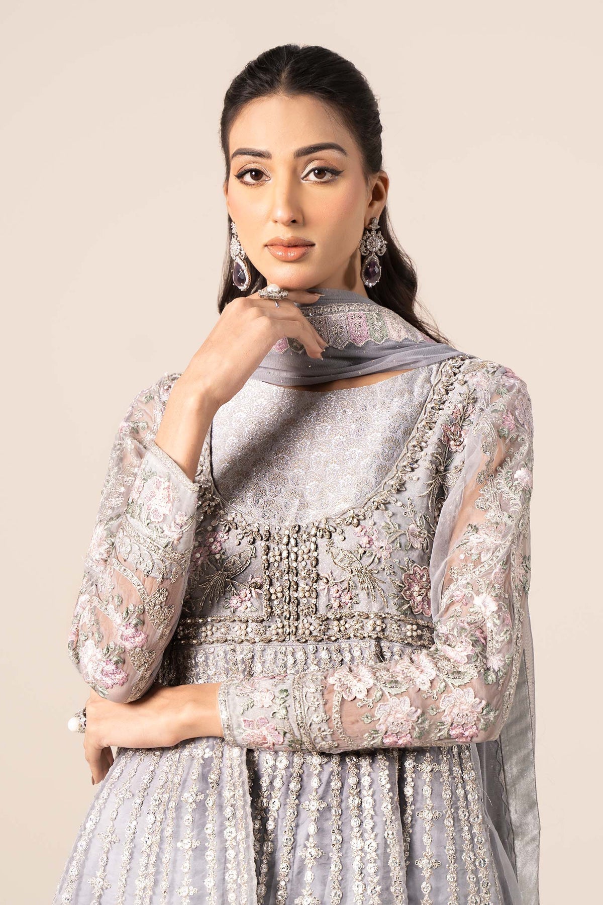 Maria B | Formal Wears | SF-EF25-43 XL Ice Blue Organza