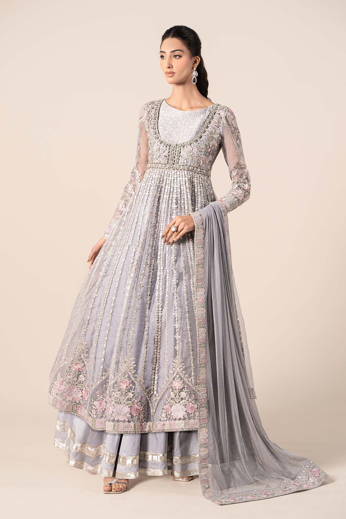Maria B | Formal Wears | SF-EF25-43 XS Ice Blue Organza
