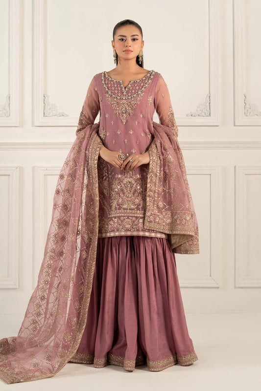 Maria B | Formal Wears | SF-EF25-53 XS Pinkish Gray Organza