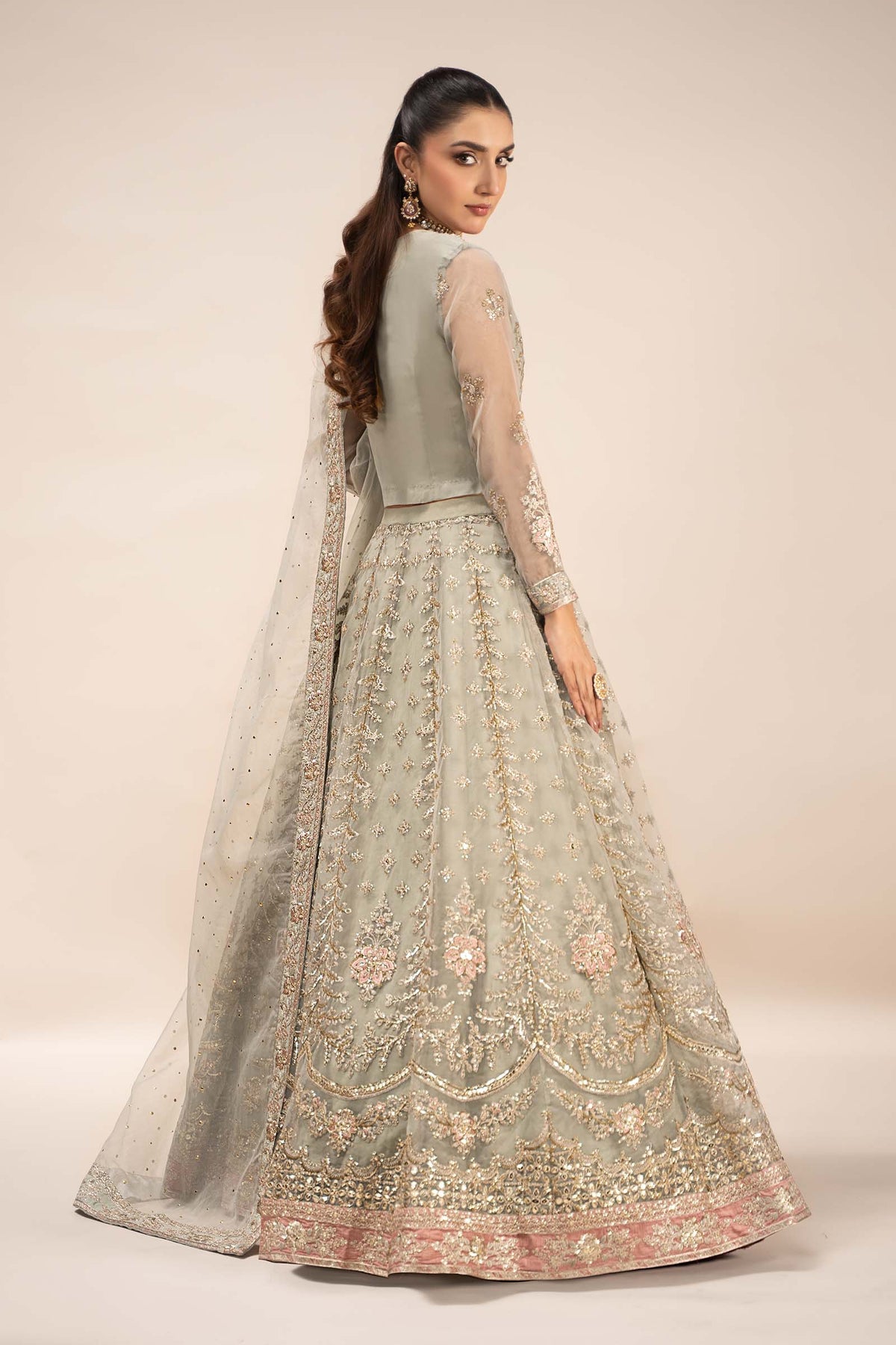 Maria B | Formal Wears | SF-EF25-55 S Ice Blue Organza