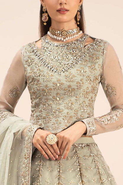 Maria B | Formal Wears | SF-EF25-55 M Ice Blue Organza