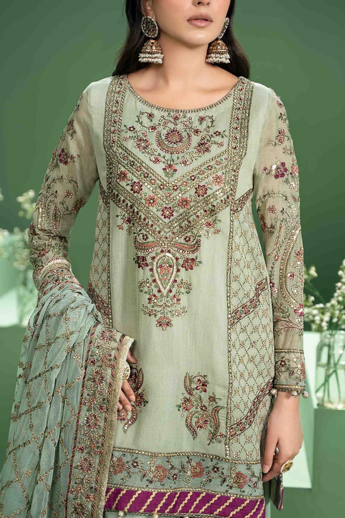 Maria b | Formal Wears | SF-W24-45 - Pakistani Designer Dress - by Maria B | Type: Formal - 100% Original at Saira Sultan