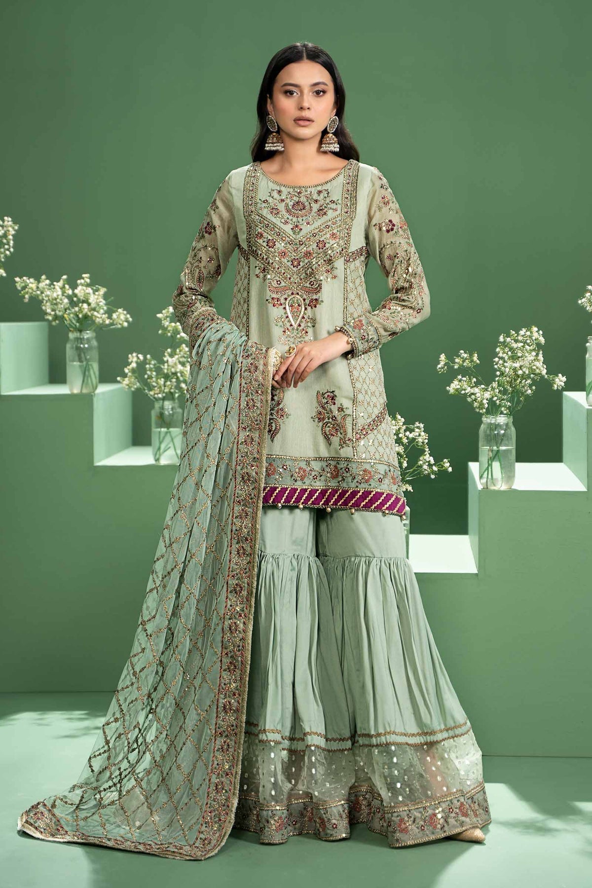 Maria b | Formal Wears | SF-W24-45 - Pakistani Designer Dress - by Maria B | Type: Formal - 100% Original at Saira Sultan