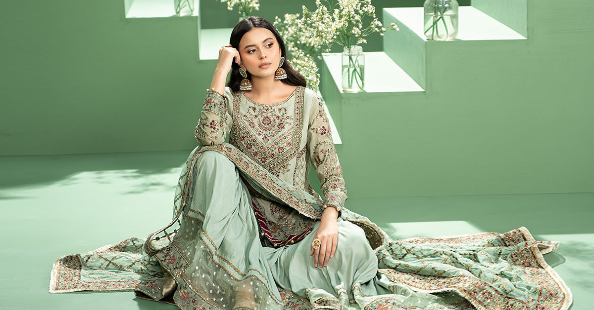 Maria b | Formal Wears | SF-W24-45 - Pakistani Designer Dress - by Maria B | Type: Formal - 100% Original at Saira Sultan