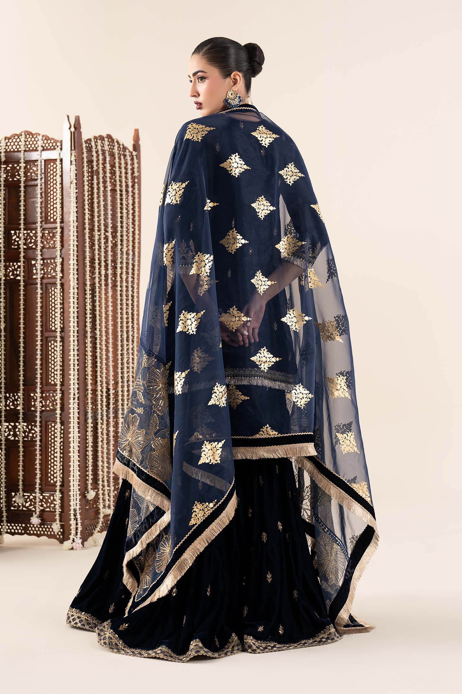 Maria B | Pre Fall 25 | SF-W25-43-Navy Blue by Maria B - Designer Dress - Type : Ladies Clothes - Available at Saira Sultan - 100% Original 