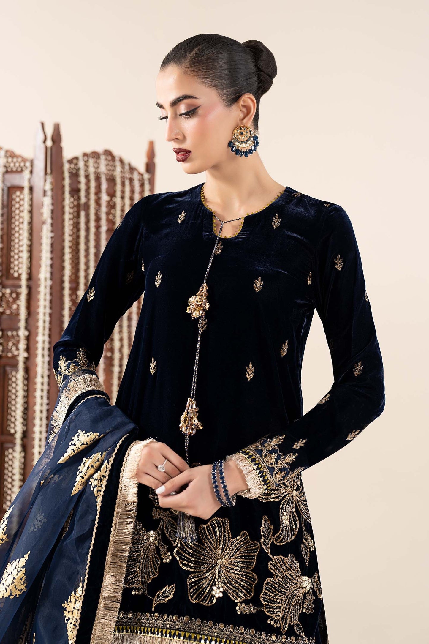 Maria B | Pre Fall 25 | SF-W25-43-Navy Blue by Maria B - Designer Dress - Type : Ladies Clothes - Available at Saira Sultan - 100% Original 