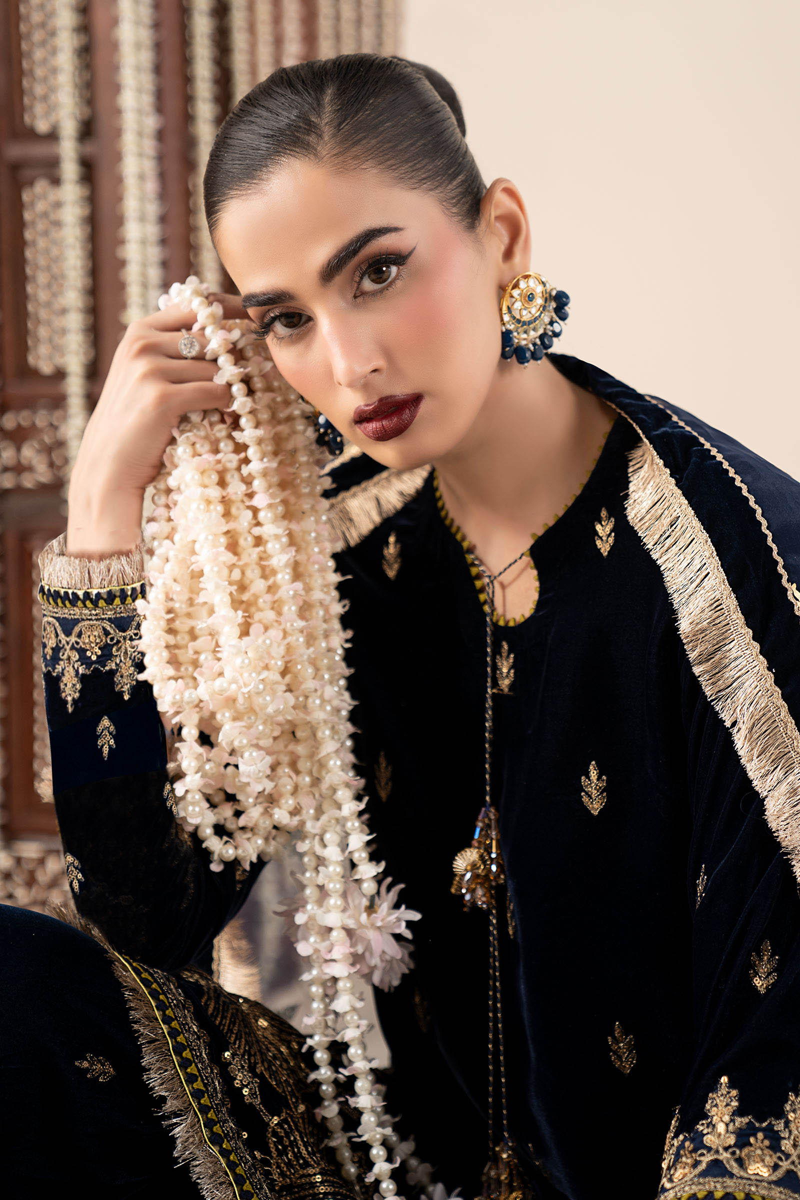 Maria B | Pre Fall 25 | SF-W25-43-Navy Blue by Maria B - Designer Dress - Type : Ladies Clothes - Available at Saira Sultan - 100% Original 