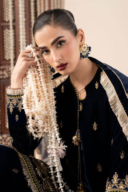 Maria B | Pre Fall 25 | SF-W25-43-Navy Blue by Maria B - Designer Dress - Type : Ladies Clothes - Available at Saira Sultan - 100% Original 